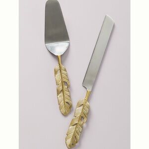 Anthropologie Isabella Brass finished  serving set.NIB